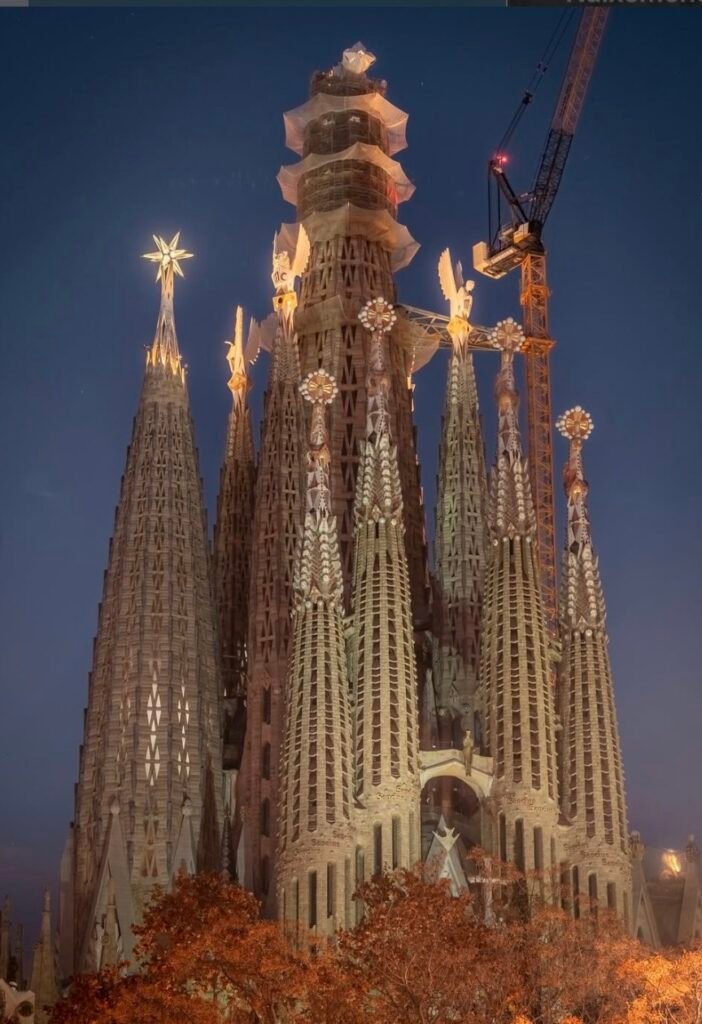 Barcelona torres juntos noche